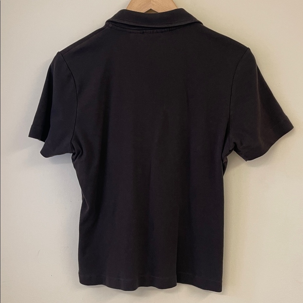 Tory Burch Brown Cotton Polo Shirt Gold Buttons XL GUC - Picture 5 of 6